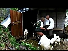 Mountain people fuck while goats are watching